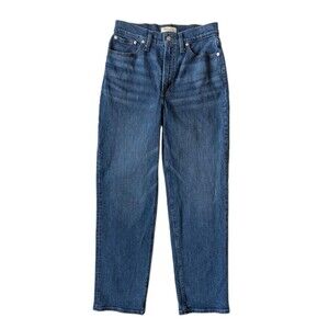 Madewell The Perfect Vintage Straight Jean Medium Wash High Rise Ankle Size 28